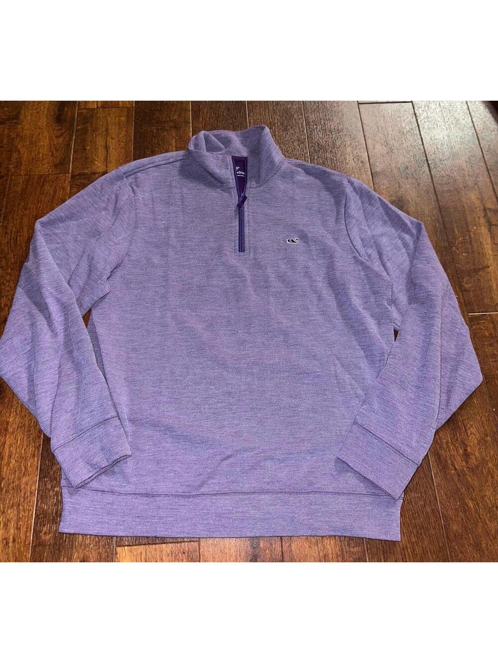 Vineyard Vines Men’s 1/4 Zip Pull Over Size Medium Purple